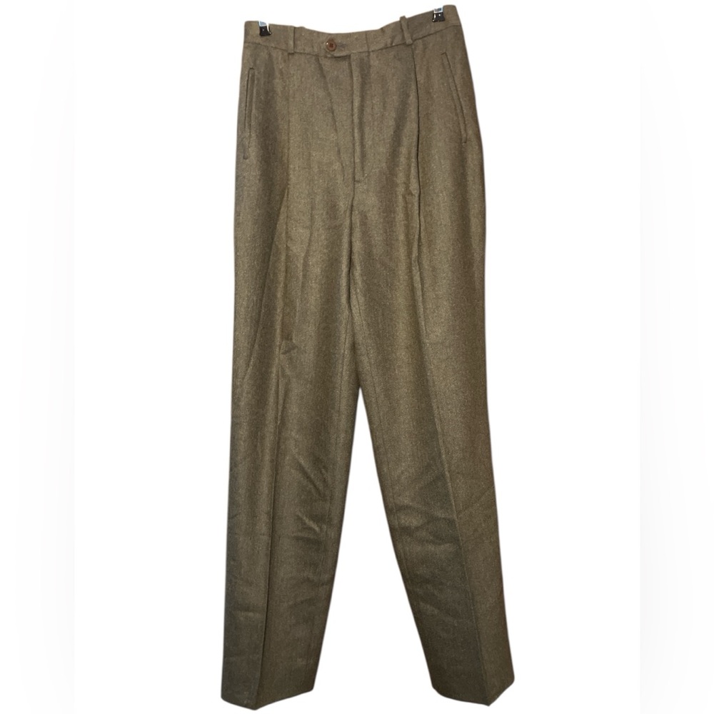 Vintage Wool Pleated High Waisted Trousers - Picture 2 of 7